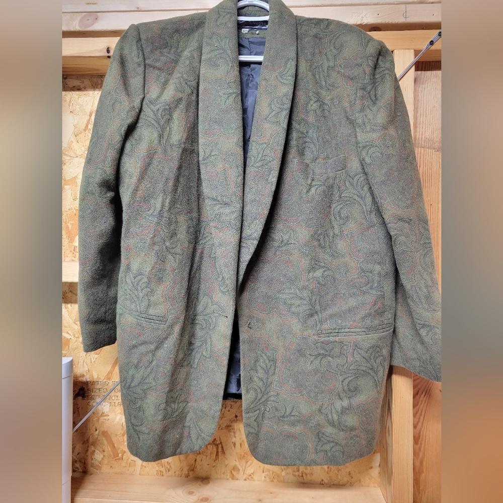 Maggie McNaughton Women's Blazer Dark Green Floral Pattern Size 20W